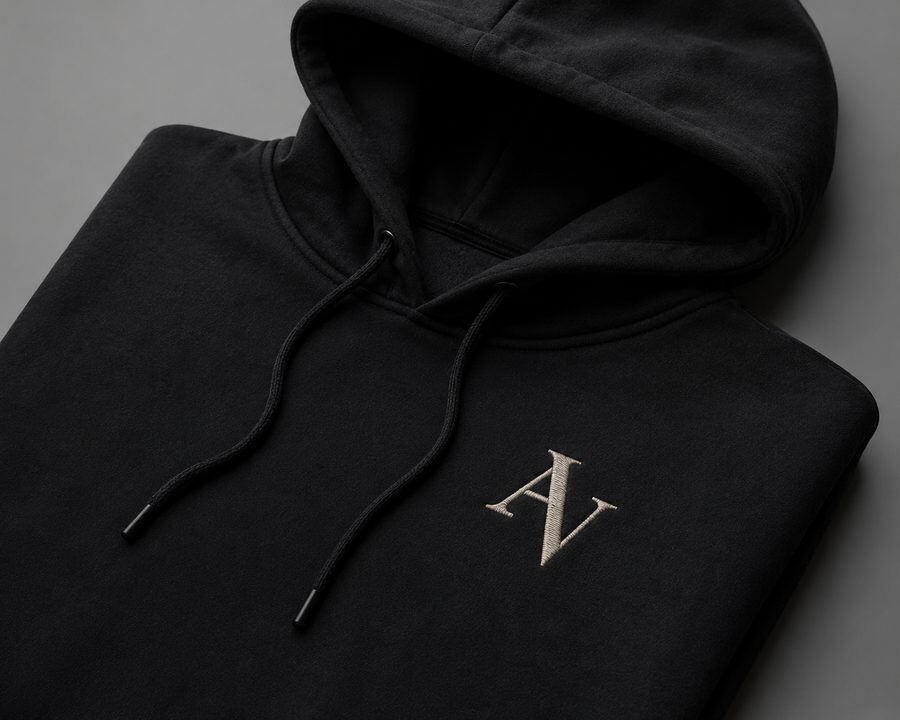Hoodie Digitizing process detail - AA Creative Emb back panel embroidery