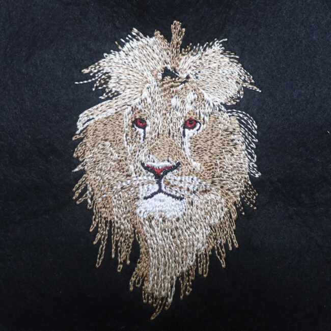 live Embroidery Lion Head