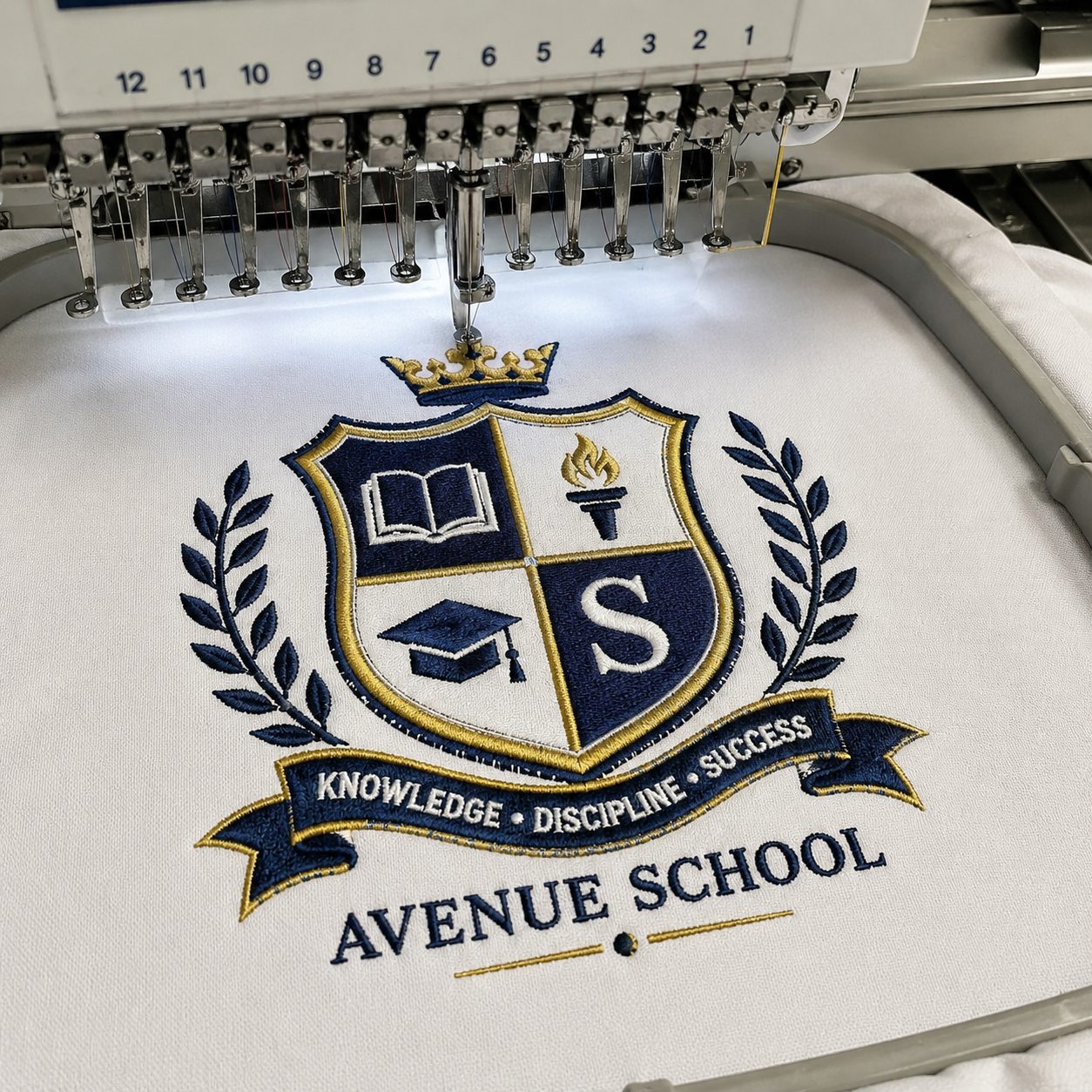 Monogram Digitizing process detail