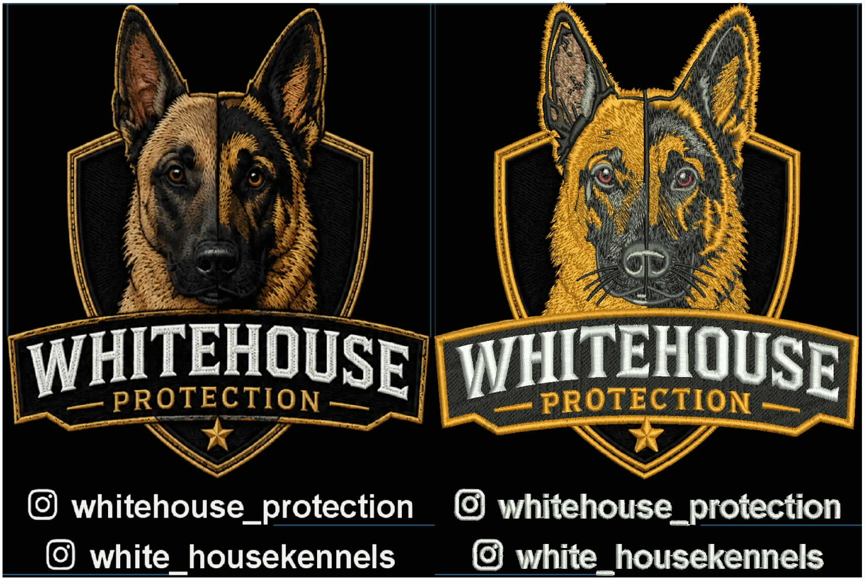 WhiteHouse Protection German Shepherd embroidery digitizing logo